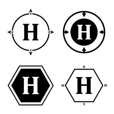 Helicopter Landing Pad icon vector illustration logo designのイラスト素材