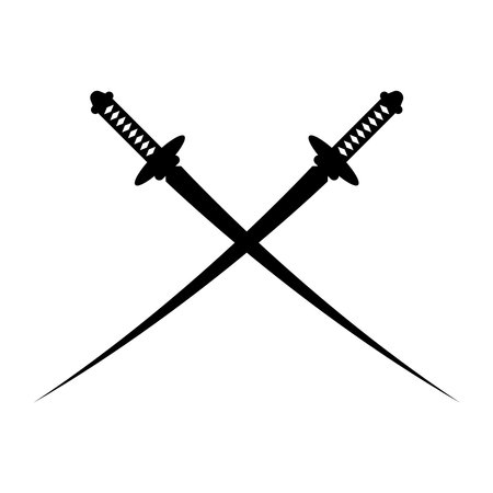 samurai sword icon vector illustration logo designのイラスト素材