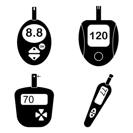 Blood glucose monitor icon vector illustration logo designのイラスト素材
