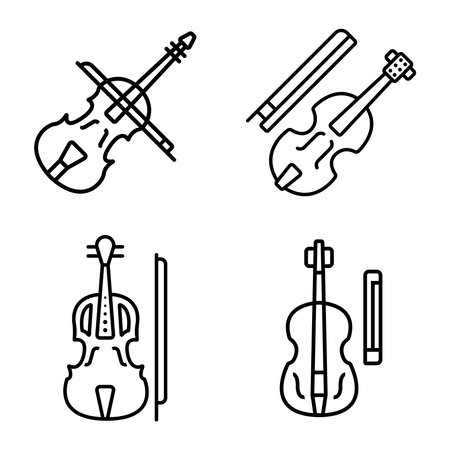 Violin icon vector illustration logo designのイラスト素材