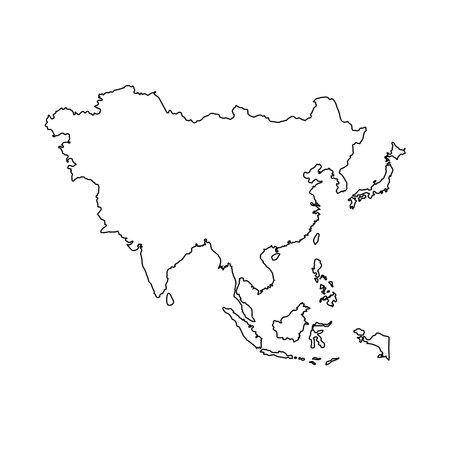 Asia Map Icon Element Designのイラスト素材