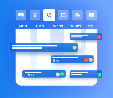 Task schedule management timeline. vector illustrationのイラスト素材