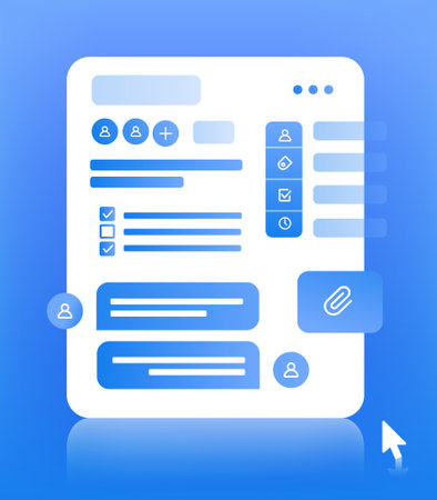 Task manager card with checklist and chat. vector illustrationのイラスト素材