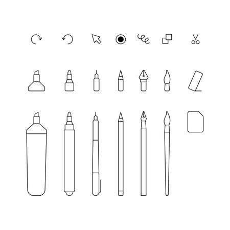 linear graphic tools setのイラスト素材