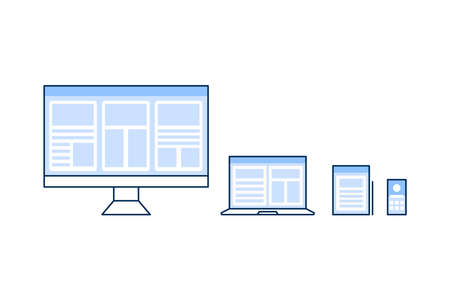 responsive webdesign gadgets flat styleのイラスト素材