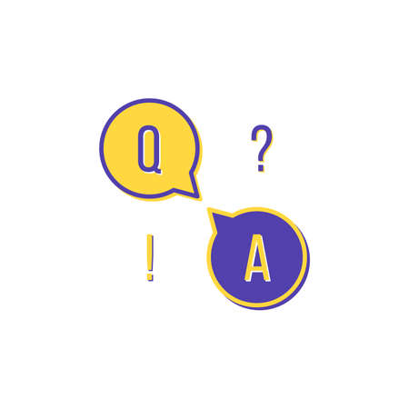 flat question and answer iconのイラスト素材