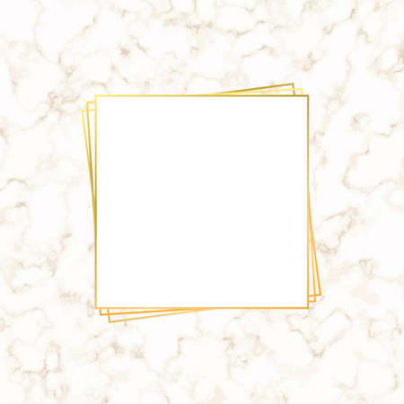 golden frame postcard on marble backgroundのイラスト素材
