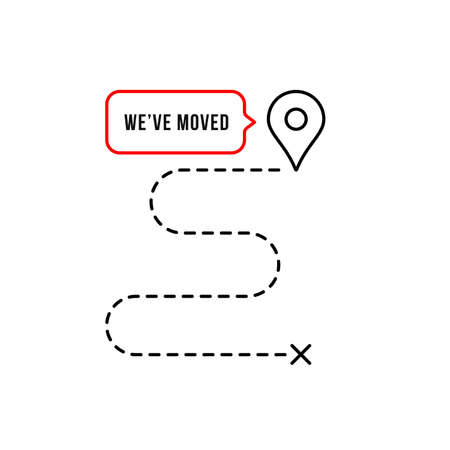simple sign we have moved on mapのイラスト素材
