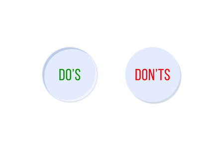 do s and don ts blue buttonsのイラスト素材