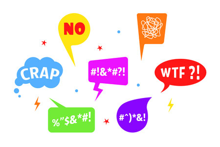 color set of swear speech bubble