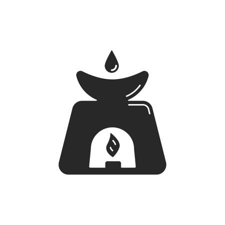 black aromatherapy lamp iconのイラスト素材