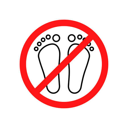 no walking barefoot signのイラスト素材