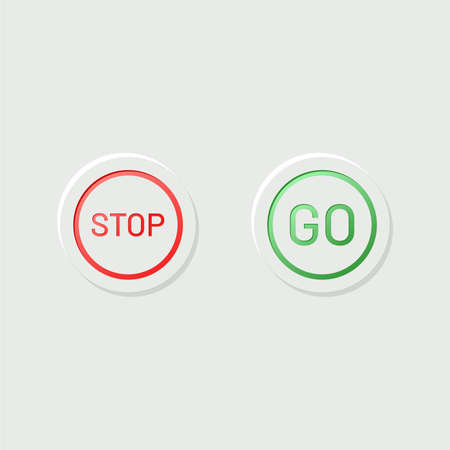 red stop and green go buttonsのイラスト素材