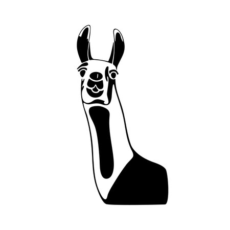black llama head signのイラスト素材