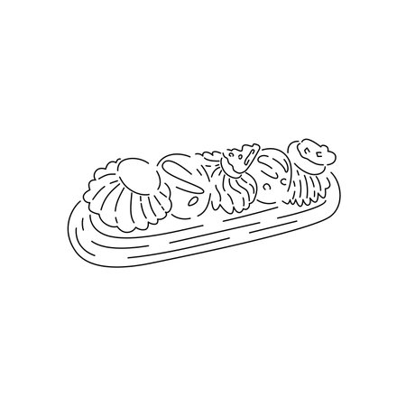 linear hand drawn eclair signのイラスト素材