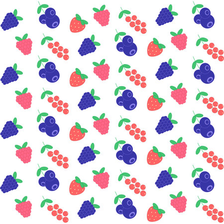 color seamless berry patternのイラスト素材