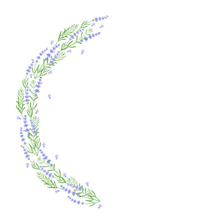 floral lavender semicircleのイラスト素材