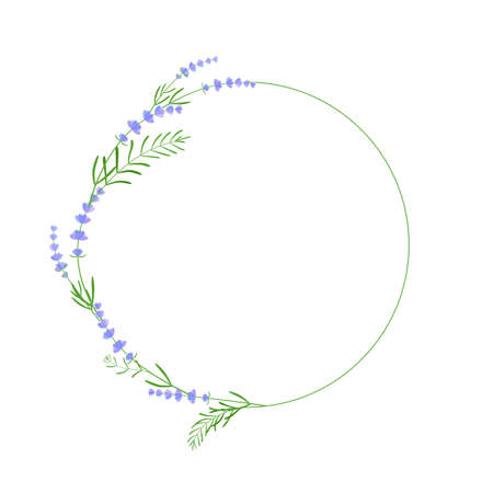 lavender semicircle frame or stickerのイラスト素材