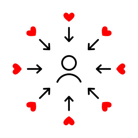 icon of man and hearts aroundのイラスト素材