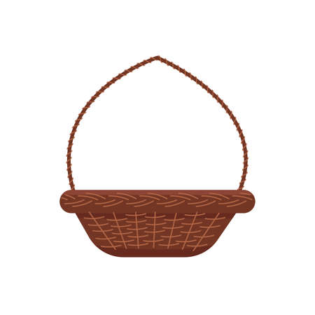 brown wicker empty basketのイラスト素材