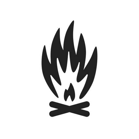 flame like simple bonfire or campfire iconのイラスト素材
