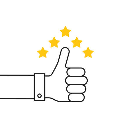 best reputation icon with thin line human handのイラスト素材