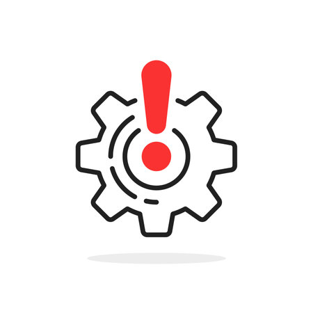 thin line broken gear like disruption or malfunctionのイラスト素材