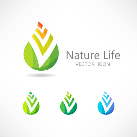 Green leaf icon. Concept iconのイラスト素材