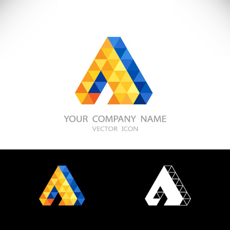 Triangle Abstract vector logo design template. Business media icon sign. Creative Technology symbol.のイラスト素材