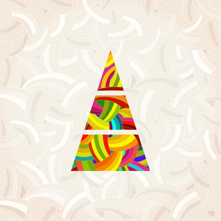 Vector christmas tree in rainbow colors. Colorful pattern is masked.のイラスト素材