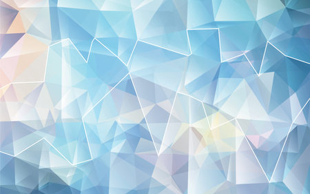 Blue White Polygonal Mosaic Background. Vector illustration. Creative Design. White line can be...