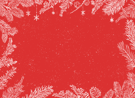 Christmas Poster - Illustration. Vector illustration of Christmas Background with branches of christmas tree.のイラスト素材