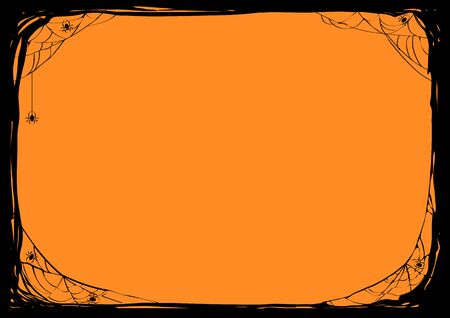 Halloween night  with spiders and web.のイラスト素材