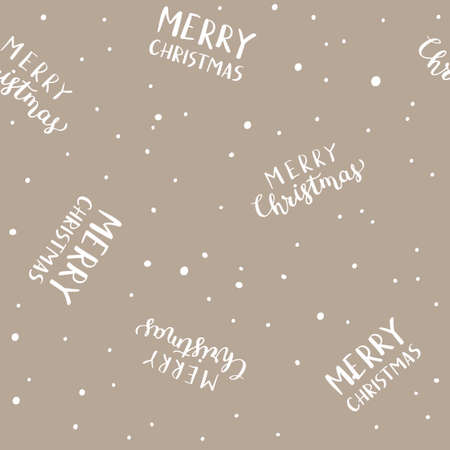 Seamless pattern with snow and snowflakes. Christmas and New Year background. Vector illustration.のイラスト素材