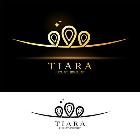 Icon Stylized Tiara. Vector Logo design, Luxury jewelryのイラスト素材