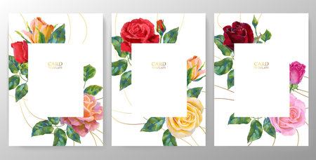 Vintage vector card set, wedding invitation. Can be used for - save the date, mothers day, valentines day, birthday cards or seasonal sale.のイラスト素材