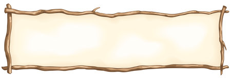 Vector frame is made from tree branch with vintage paper inside. Background design with space for your textのイラスト素材