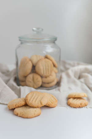 Pattern made of cookies on the whiteの写真素材