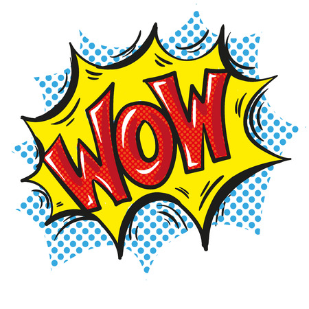 Wow word pop art comic speech bubble vectorの写真素材