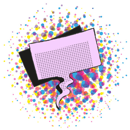Empty speech rectangular bubble on halftone background vectorのイラスト素材