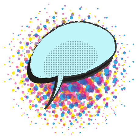 Empty speech bubble on halftone background vectorのイラスト素材