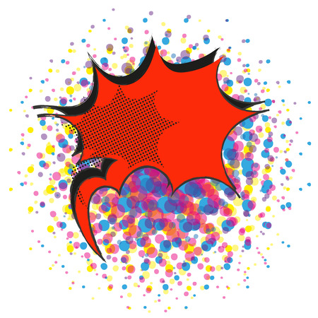 Red explosive comic pop art speech bubble vectorのイラスト素材
