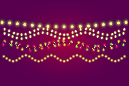 Holidays christmas and new year lights collectionのイラスト素材