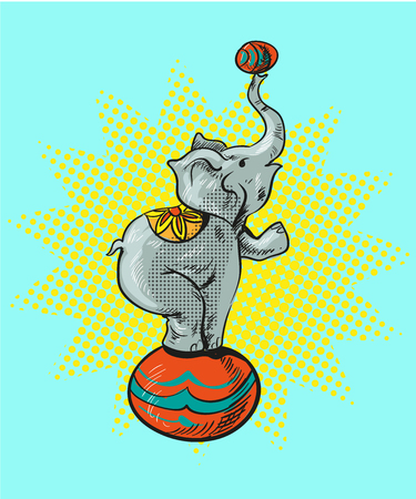 Circus elephant cartoon icon vector illustration graphic designのイラスト素材