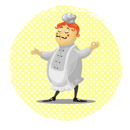 chef cartoon style cute character vector illustrationのイラスト素材