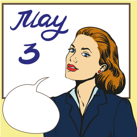 Poster businesswoman tacher style at whiteboard tacher dayのイラスト素材