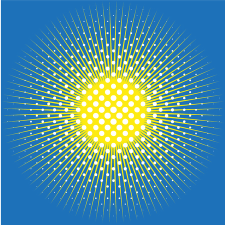 Retro comic pop background dotted halftone design and sunのイラスト素材