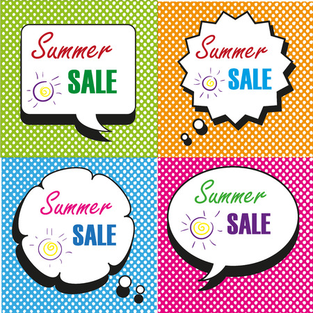 Summer Sale speech bubbles collectionのイラスト素材