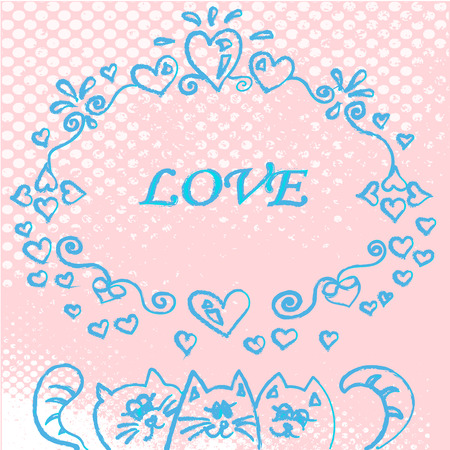 Template of three vector catsのイラスト素材