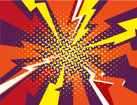 Comic book explosion ray vector illustration artのイラスト素材